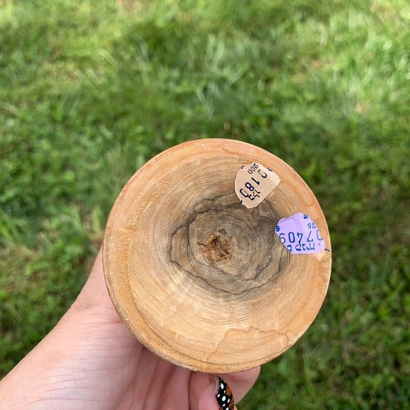 Vintage Hand Carved Olive Wood Wooden Vases Camel Palm floral star Plants Israel - Picture 10 of 10